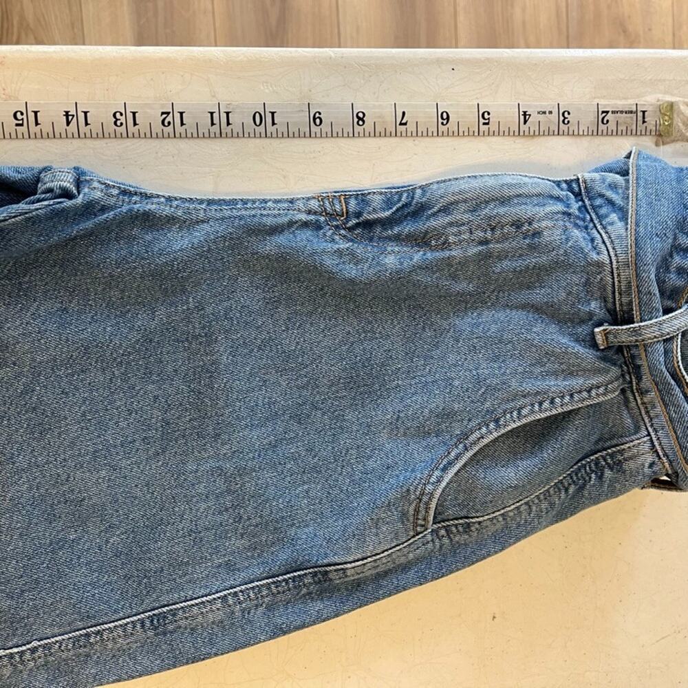 Zara Belted Balloon Jeans Women's 4 High Rise Denim Light Wash - Picture 6 of 10